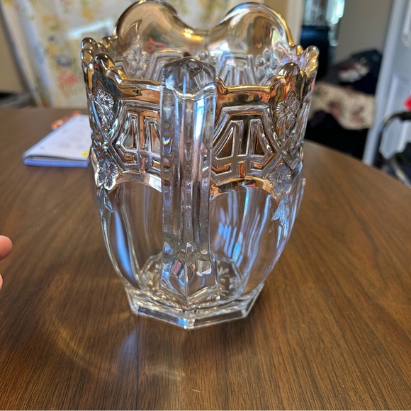 EAPG US Glass Athenia aka Reverse 44 AKA Panel 44 Glass Pitcher Antique - Picture 4 of 7